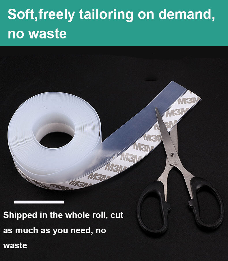 Draft & Bug-Blocking Door and Window Seal Strip – 9.8 FT Self-Adhesive Silicone Gap Tape for Wind, Dust, Insects & Light Moisture