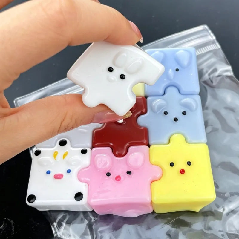 Squishy Silicone Jigsaw Puzzle Squeeze Toys Sticky Colorful Puzzle Toy Slow Rising Handmade Squeeze Toy Fun Jigsaw Puzzle Game