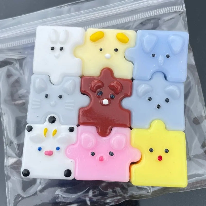 Squishy Silicone Jigsaw Puzzle Squeeze Toys Sticky Colorful Puzzle Toy Slow Rising Handmade Squeeze Toy Fun Jigsaw Puzzle Game
