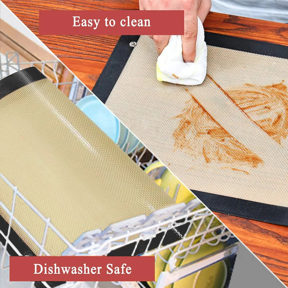 BUYYES Silicone Baking Mat: Non-Stick Leakproof Oven Liner & Cookie Tray, Heat Resistant Kitchen Baking Tool