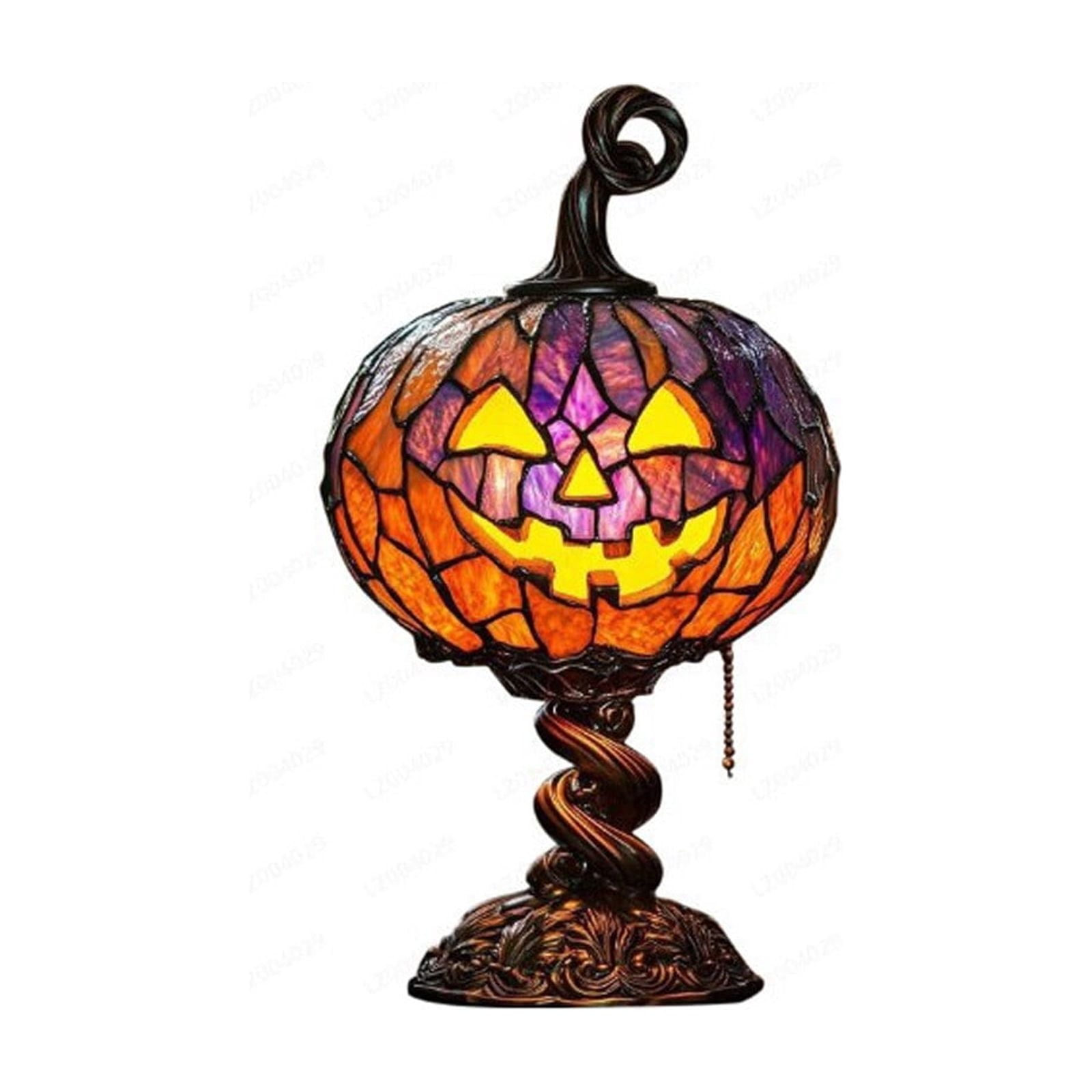 Halloween Decorations Pumpkin Table Lamp, Warm Glow Light Up Halloween Pumpkin Statue Light, Classic Smiling Face Pumpkin Night Light for Mantel Shelf Indoor Halloween Party Home Decor