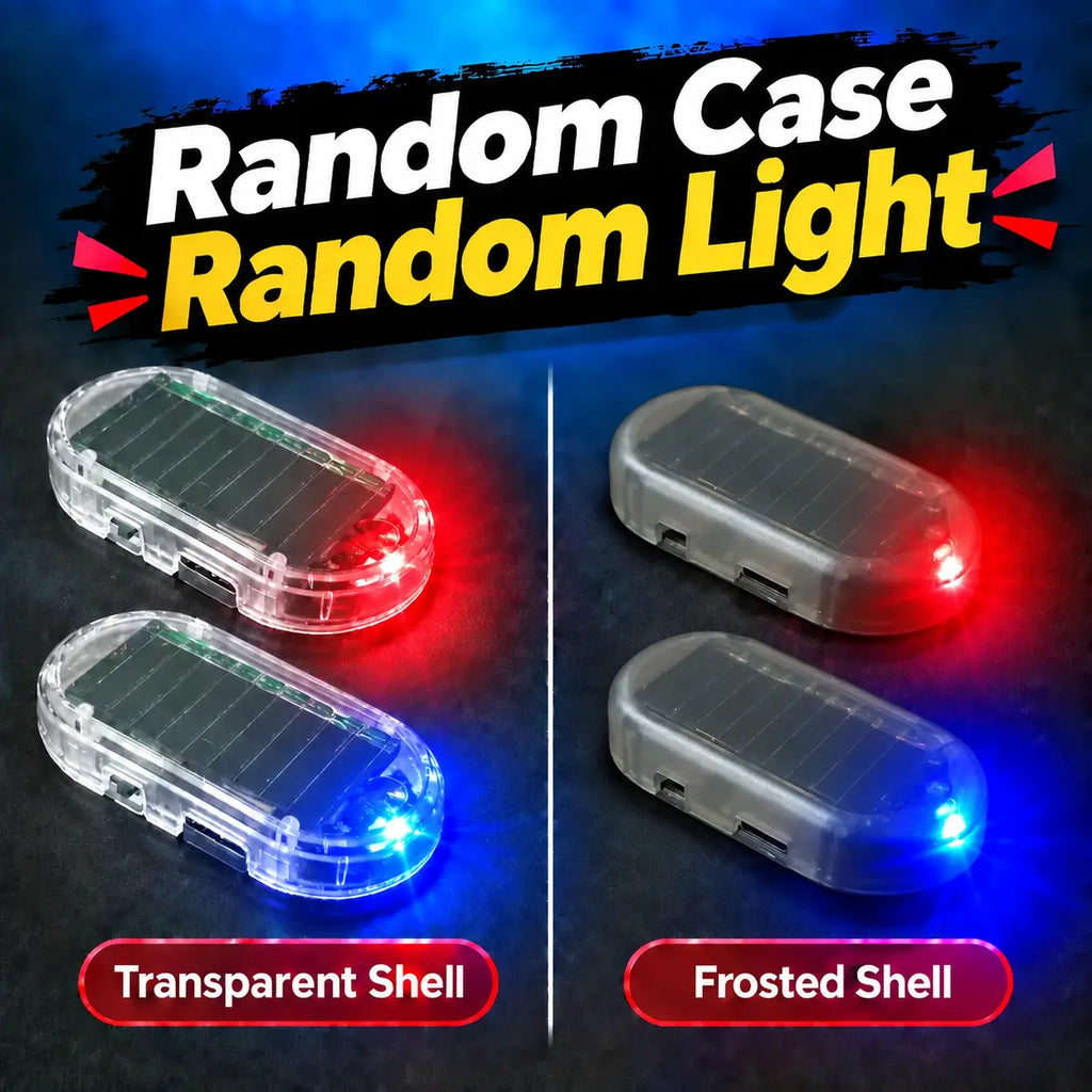 Solar Fake Car Alarm Light – Red & Blue Auto Sensor Security Warning LED