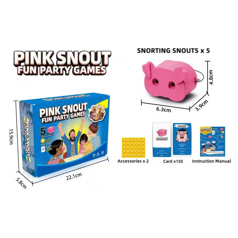 Snort Funny – If You Laugh, You Lose Party Game | 150 Challenge Cards, 5 Pig Snouts & Mud Tokens | Fun Family Game for Kids, Adults, Friends & Game Nights