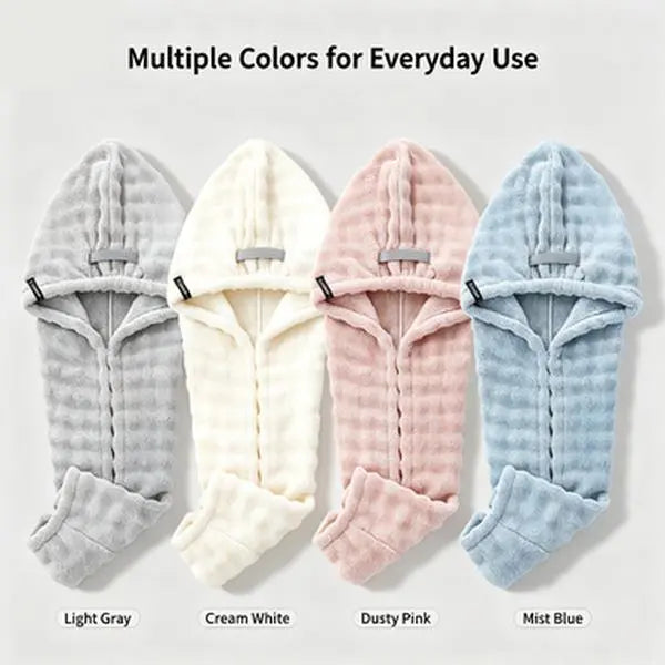 Extra-Thick Microfiber Hair Drying Towel Cap – Large Quick-Dry Hair Wrap