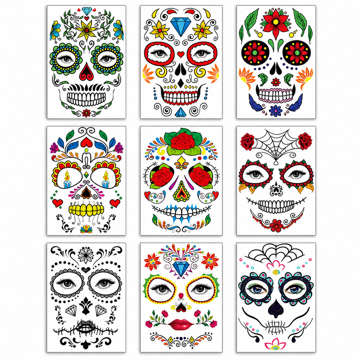 Temporary Face Tattoos for Costumes, Parties, Festivals & Photo Shoots｜One Sheet. A Whole New Character.