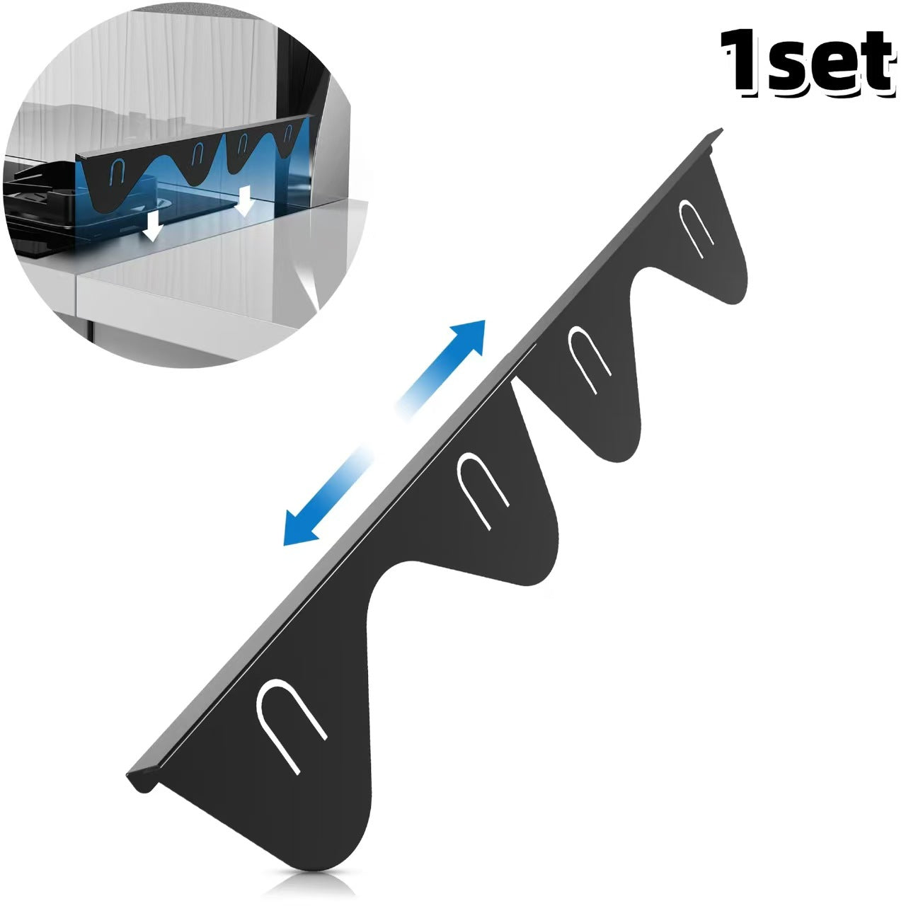 Stainless Steel Stove Gap Covers,Stove Gap Filler,kitchen stove counter gap cover,Easy to Clean Gap Filler,Easy retractable Length 13.8" to 27.6",Black(2PCS)