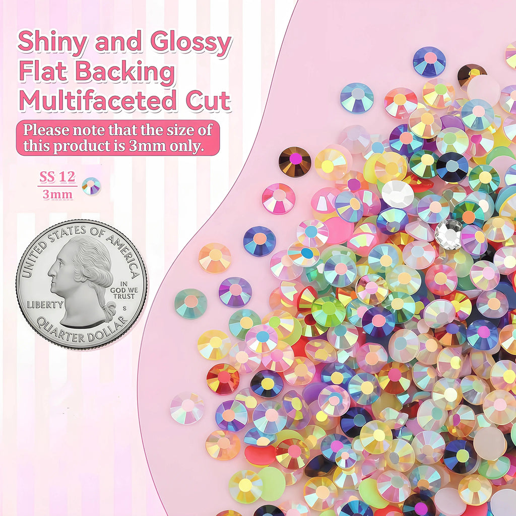 40,000PCS Rhinestone Bedazzling Kit – 40 Colors 3mm Flatback Resin Gems with Tools