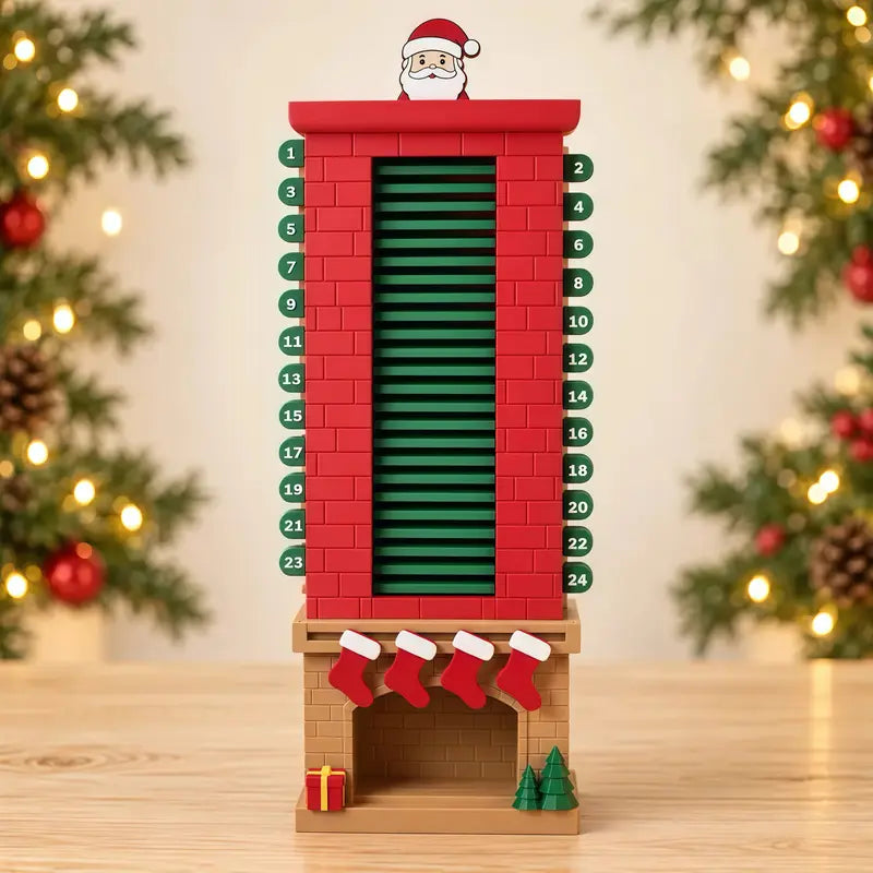 Santa Chimney Advent Calendar – 24-Day Pull-Out Christmas Countdown