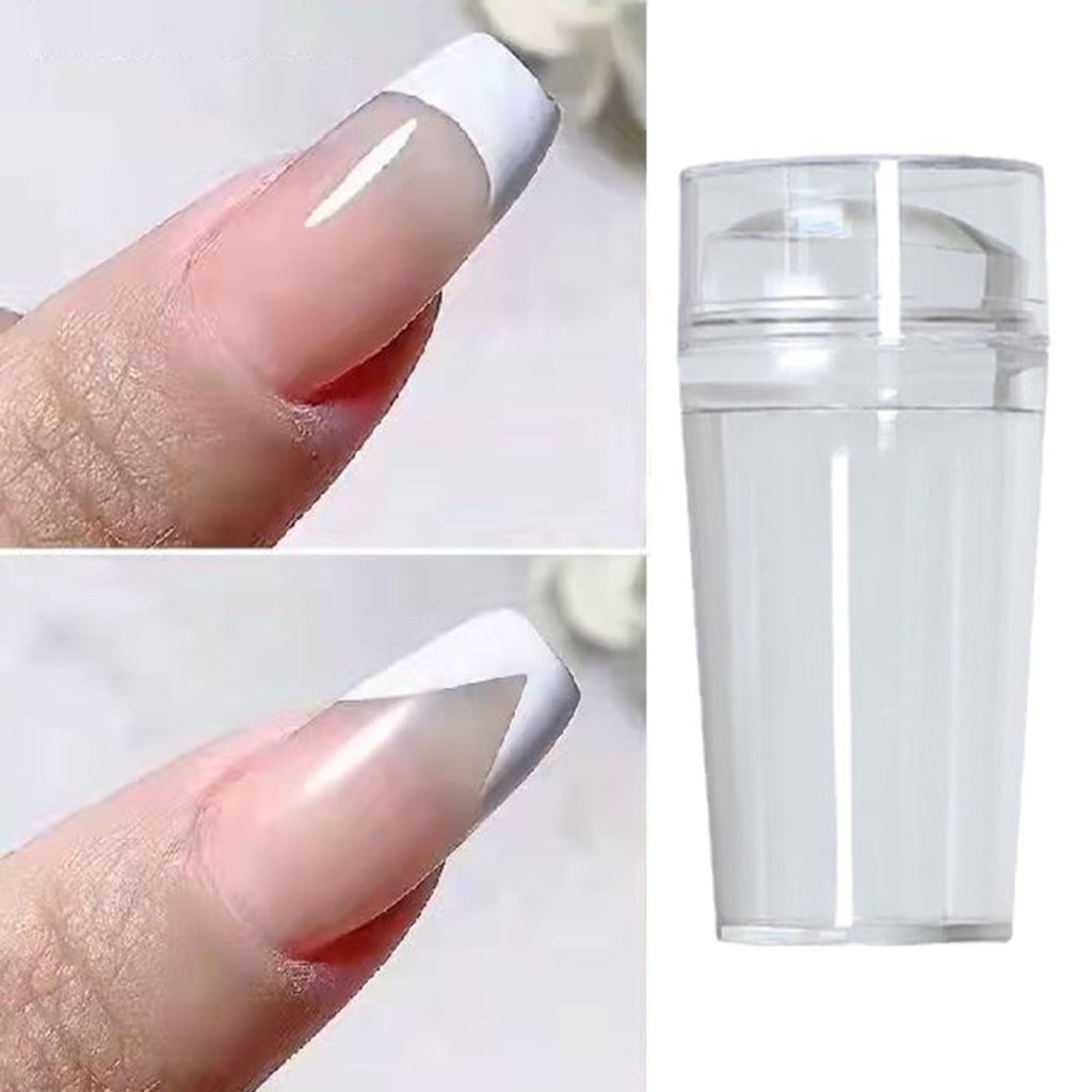 French Tip Nail Stamp - Clear Silicone Reusable Nail Art Stamper for DIY Manicure