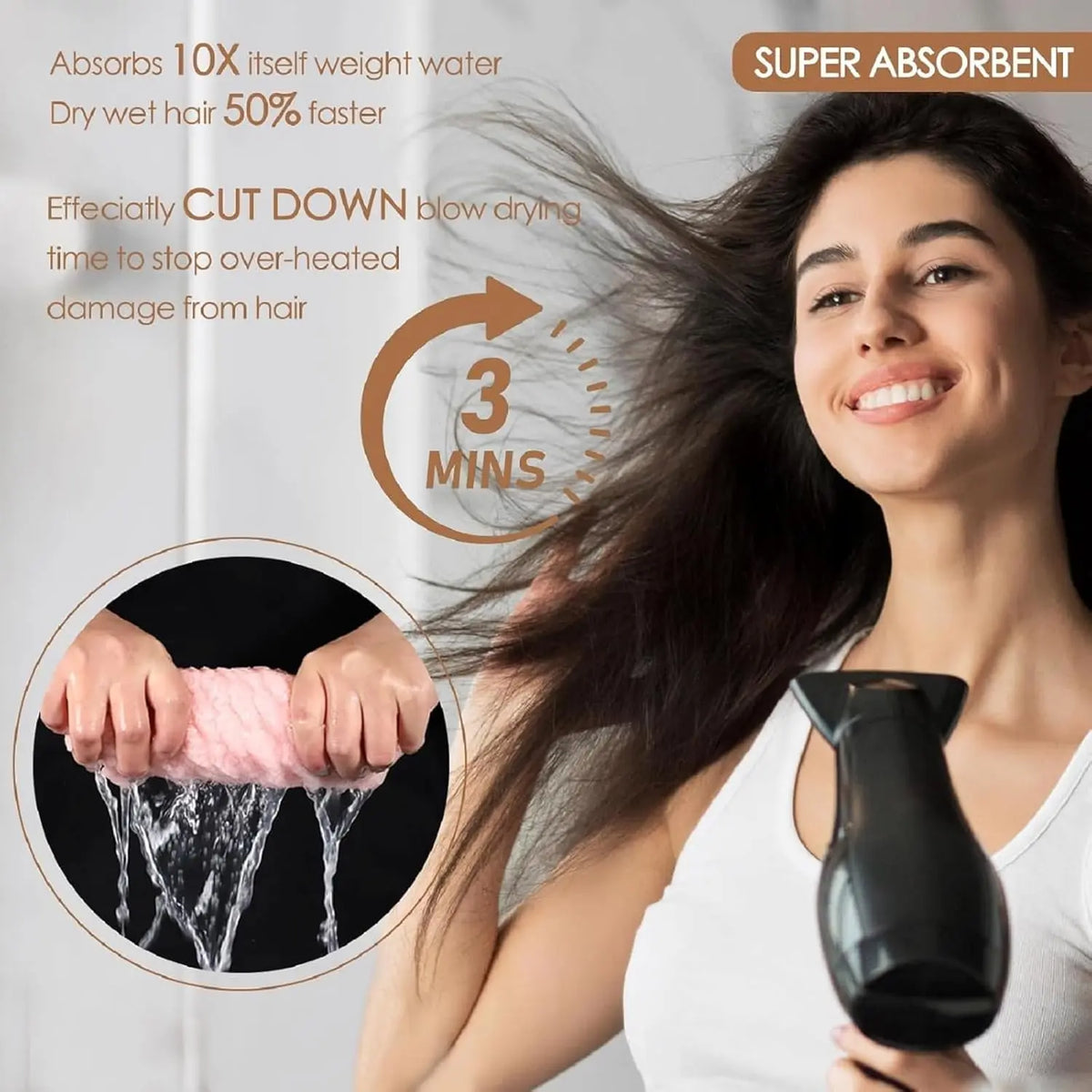Extra-Thick Microfiber Hair Drying Towel Cap – Large Quick-Dry Hair Wrap