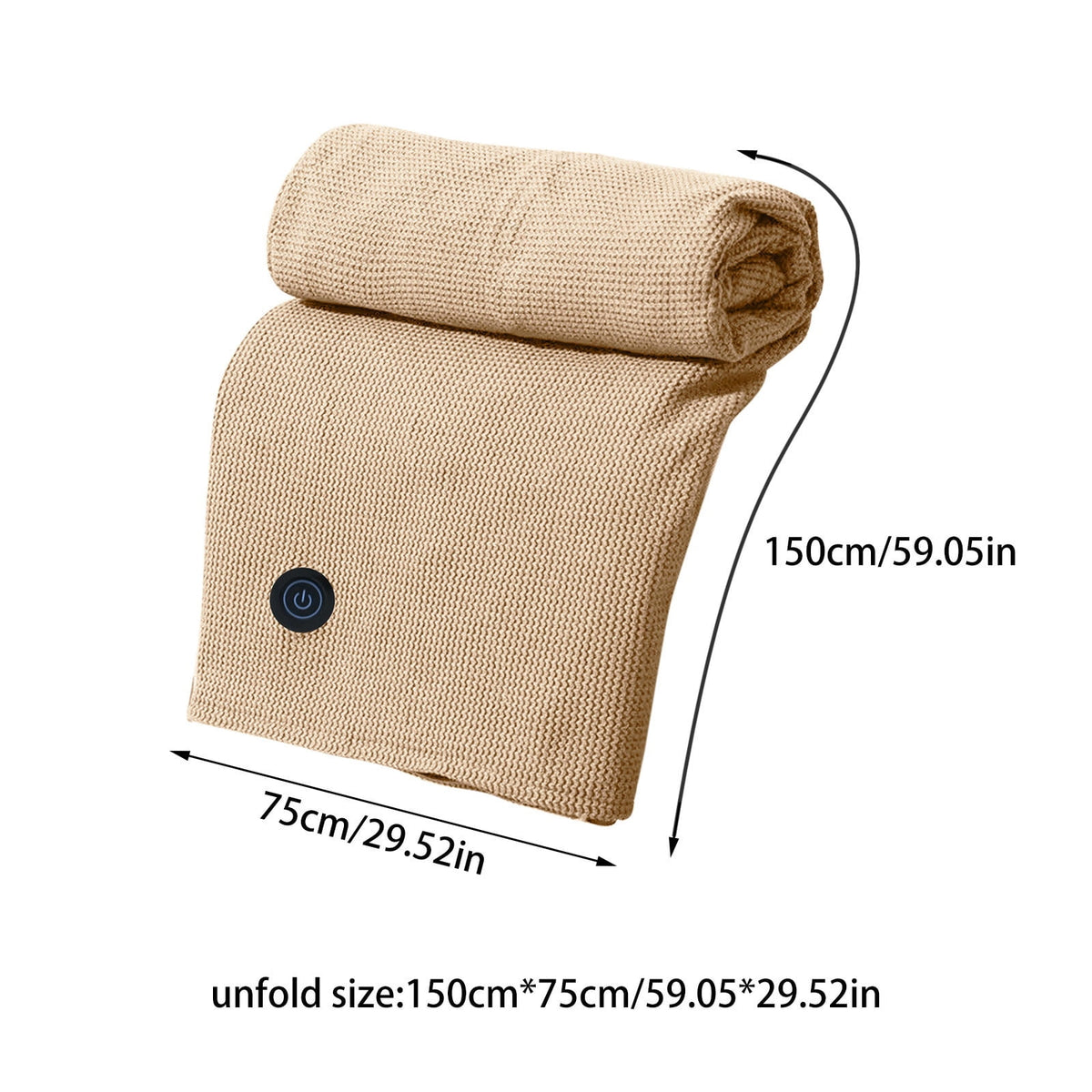 USB Heated Wearable Throw Blanket – 3 Heat Settings, Washable Cozy Wrap for Home, Office & Travel