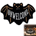 Halloween Gothic Bat Shaped Fluffy Doormat "UNWELCOME"
