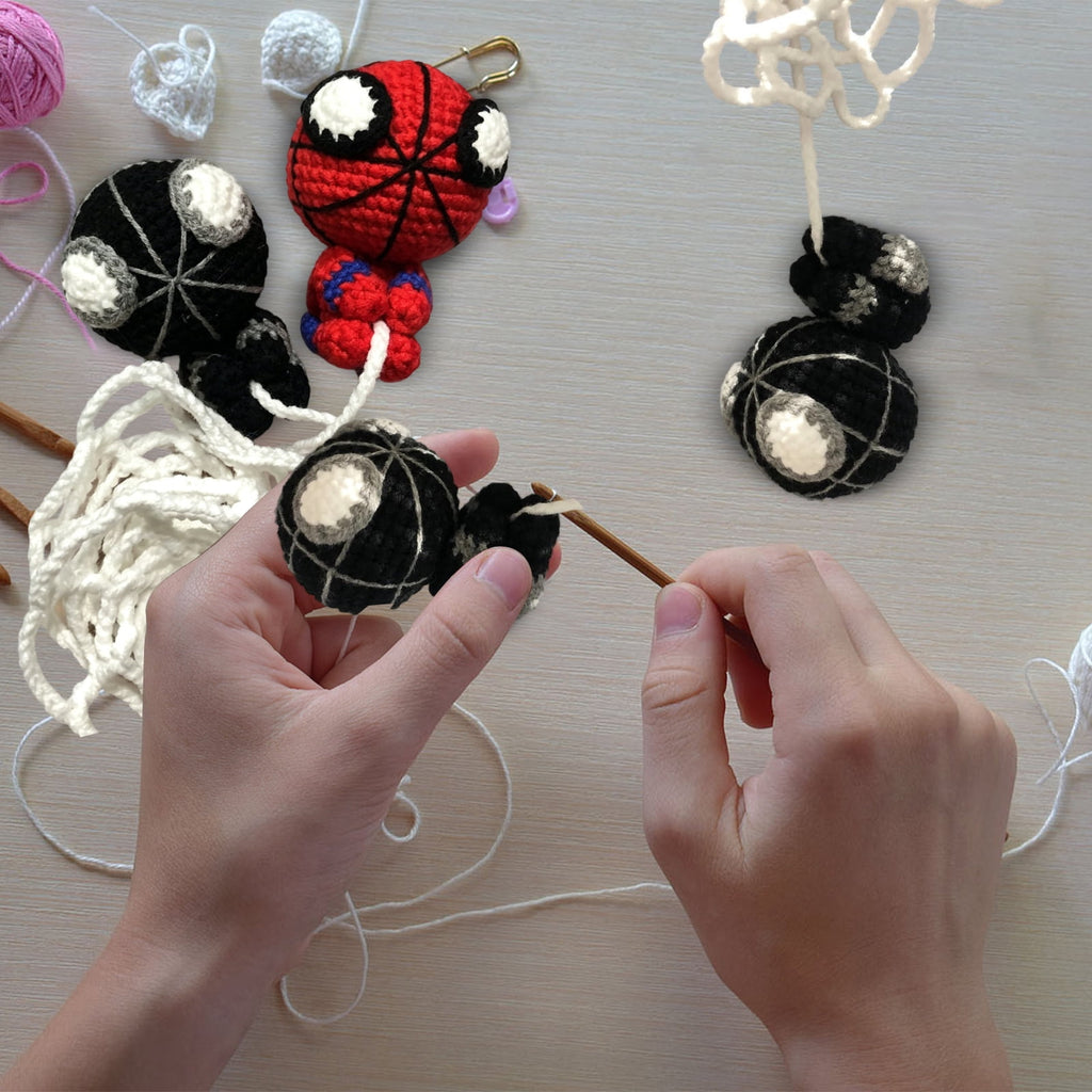 Beginner Superhero Crochet Kit with Video Guide, Handmade Superhero Amigurumi Crochet DIY Kit for Adults, Extra 40% Yarn, Handmade DIY Craft Gift for Knitting Enthusiasts & Superhero Fans