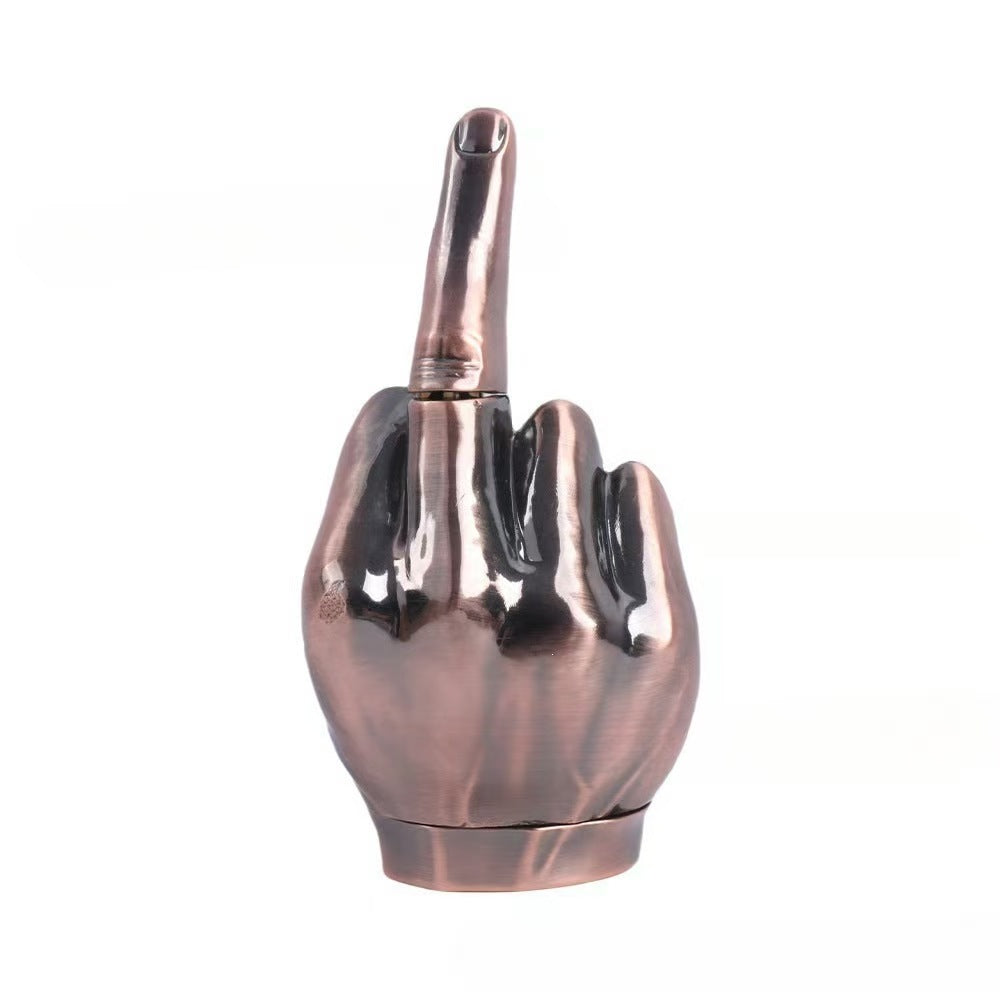 Flip-Off Metal Herb Grinder – Funny Middle Finger Zinc Alloy Spice Grinder Gift