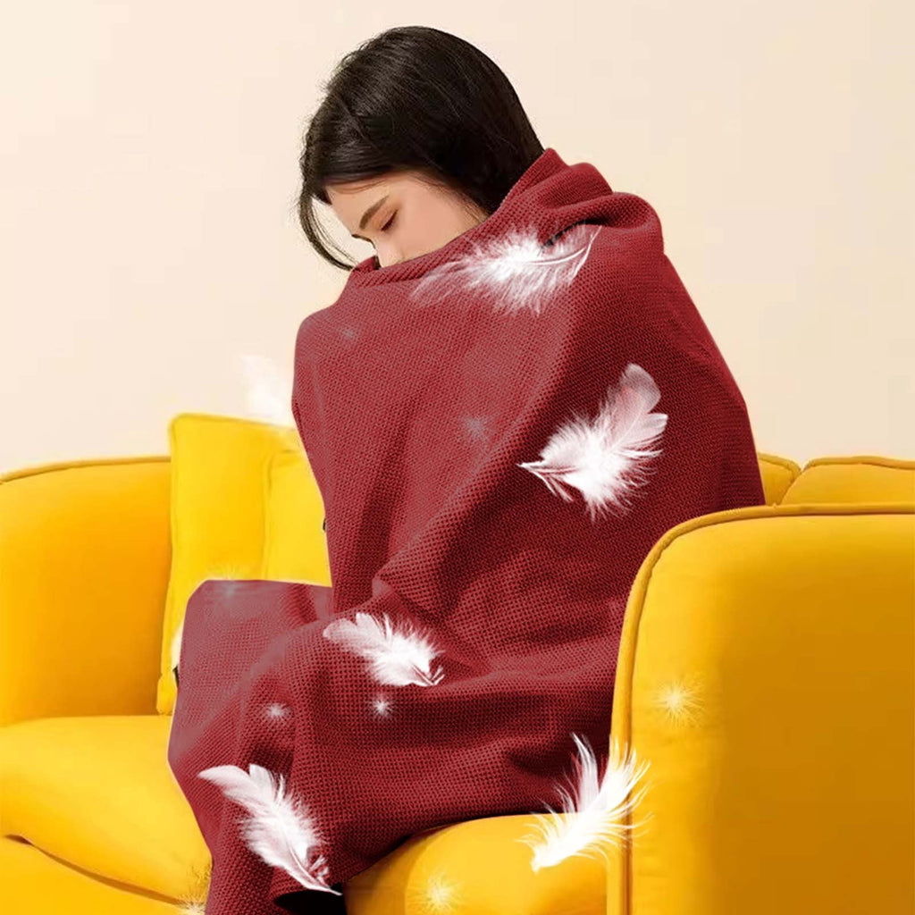 USB Heated Wearable Throw Blanket – 3 Heat Settings, Washable Cozy Wrap for Home, Office & Travel