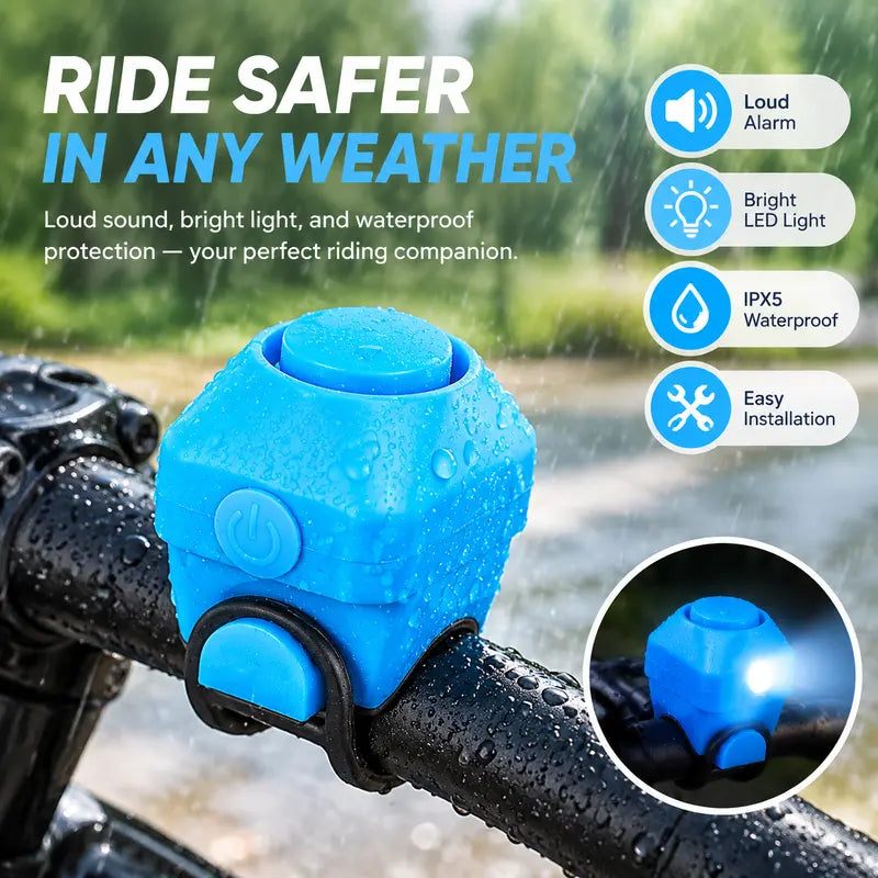 130dB Electronic Bike Bell – 5-Tone IPX5 Cycling Horn