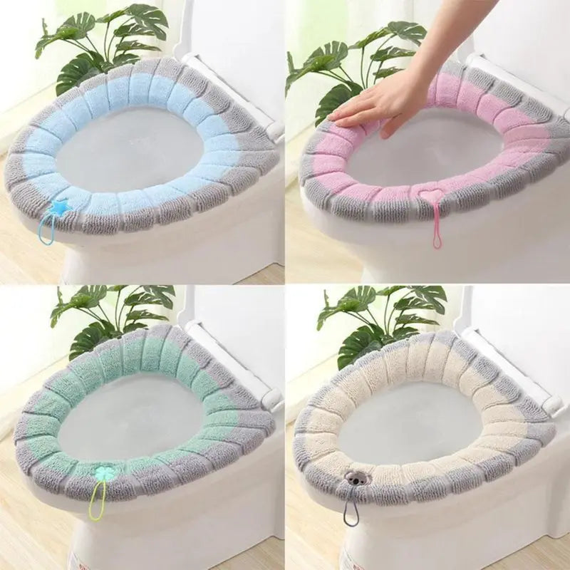 4PCS Washable Toilet Seat Cushions – Soft Padded Warm Seat Covers