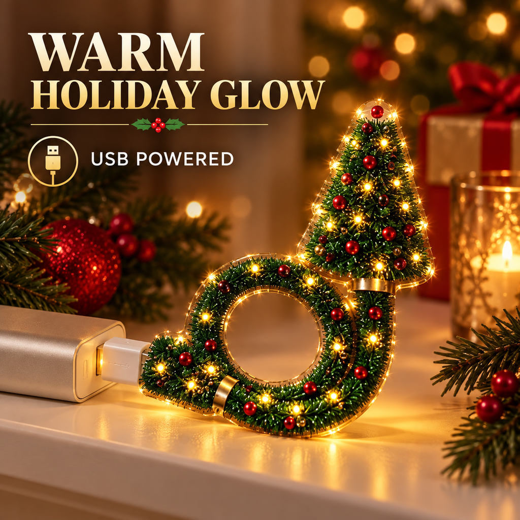 Christmas Projector Light – USB Flexible Tree Lamp with 6 Festive Patterns