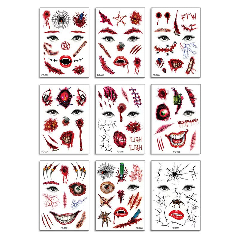 Temporary Face Tattoos for Costumes, Parties, Festivals & Photo Shoots｜One Sheet. A Whole New Character.