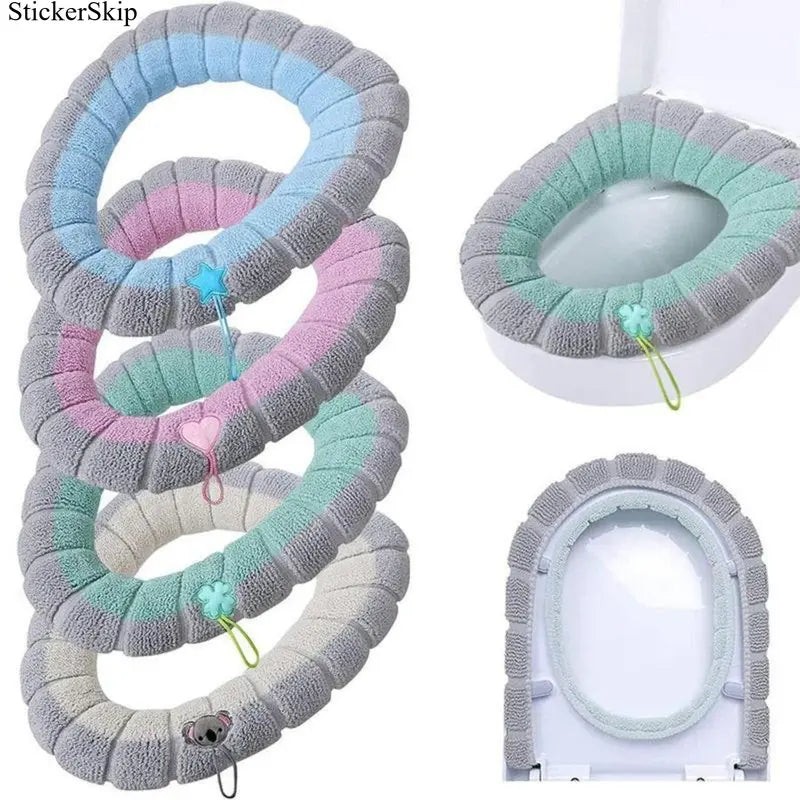 4PCS Washable Toilet Seat Cushions – Soft Padded Warm Seat Covers