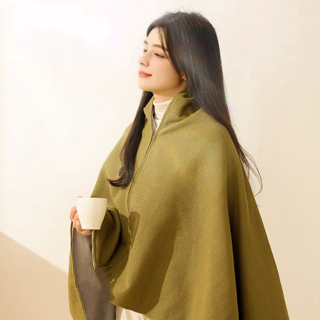 USB Heated Wearable Throw Blanket – 3 Heat Settings, Washable Cozy Wrap for Home, Office & Travel