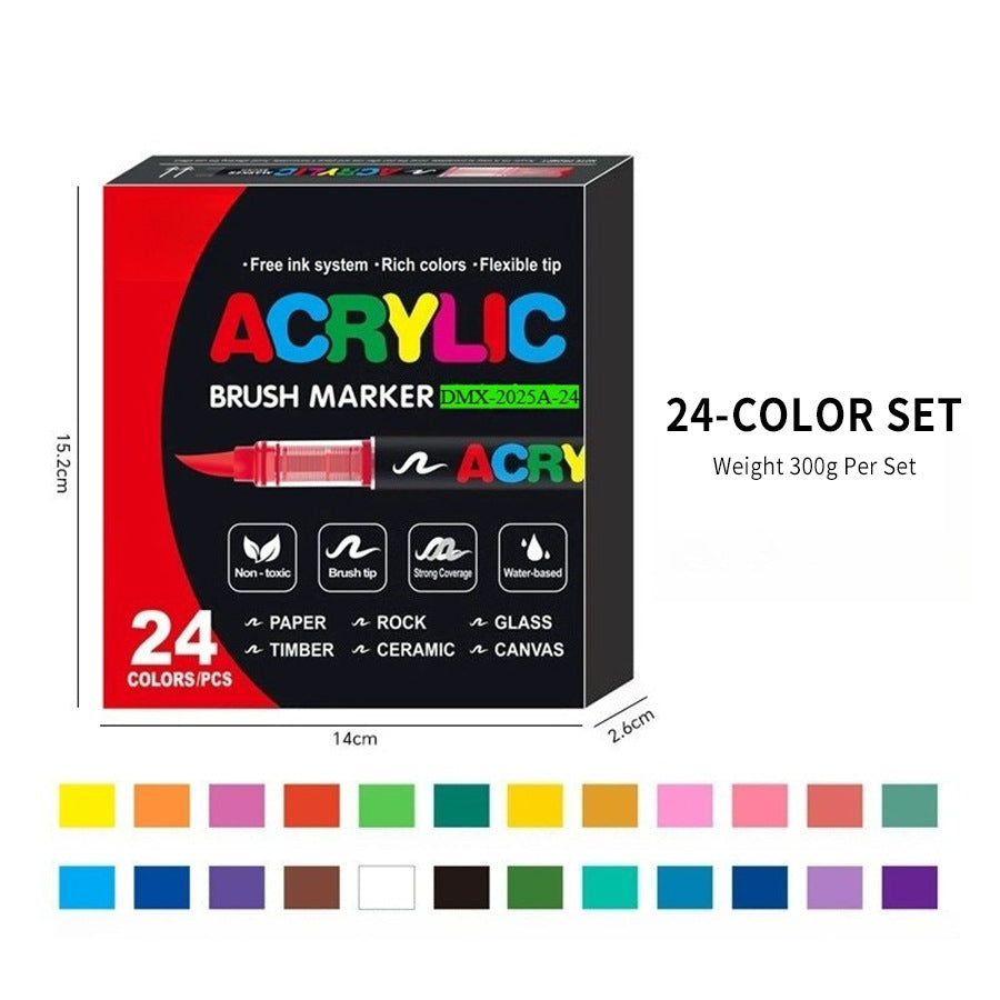 Acrylic Paint Marker Set – Soft Brush Tip Paint Pens, 12/24/36/48/72 Colors