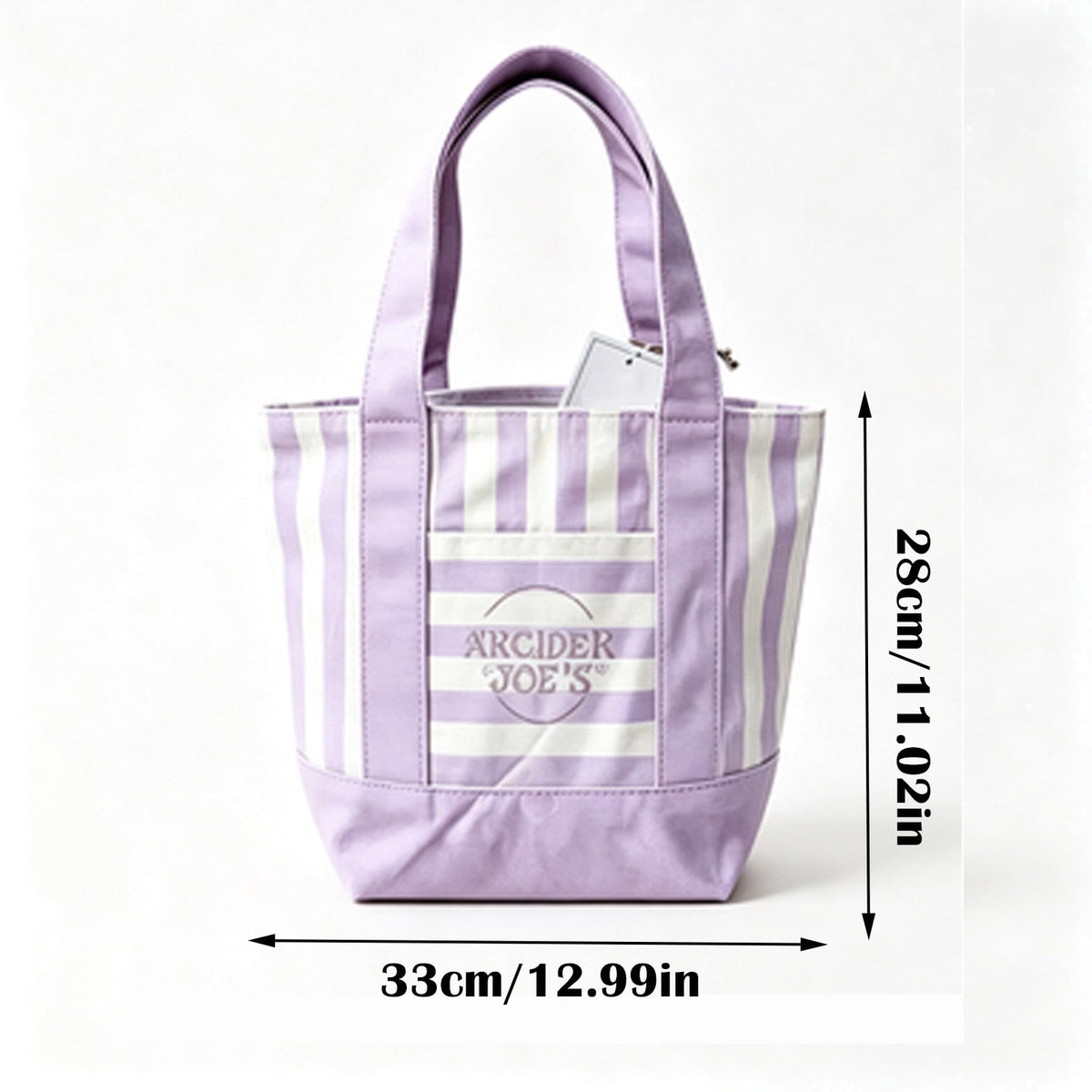 2026 Mini Pastel Stripe Canvas Tote Bag, Limited Edition Canvas Embroidery Handbag, Lightweight Durable Summer Beach Bag for Vacation Commute Everyday, Blue