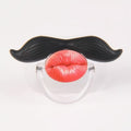Tiny Smile, Big Personality – Funny Mustache Pacifier & Party Photo Prop｜Novelty Red-Lips Design with Matching Dust Cover, 4 Individual Styles or Complete 4-Piece Set