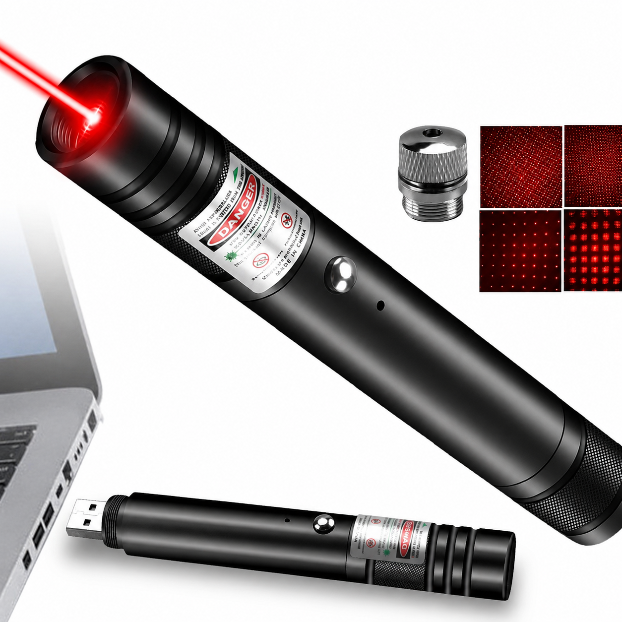 LUEIIN Green Laser Pointer for Presentations – Bright Green Laser Beam, USB Rechargeable, Lightweight Presenter Clicker for Teaching, Meetings & Conferences